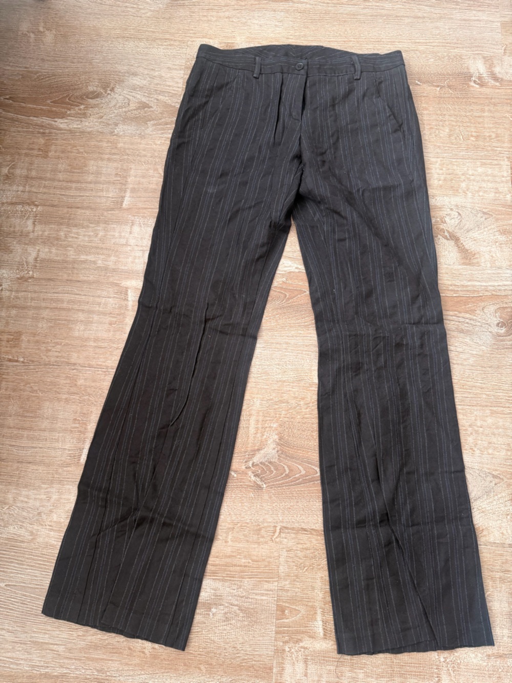 United Colors of BenettonBlack Pinstripe Dress Pants - Classic Business Trousers